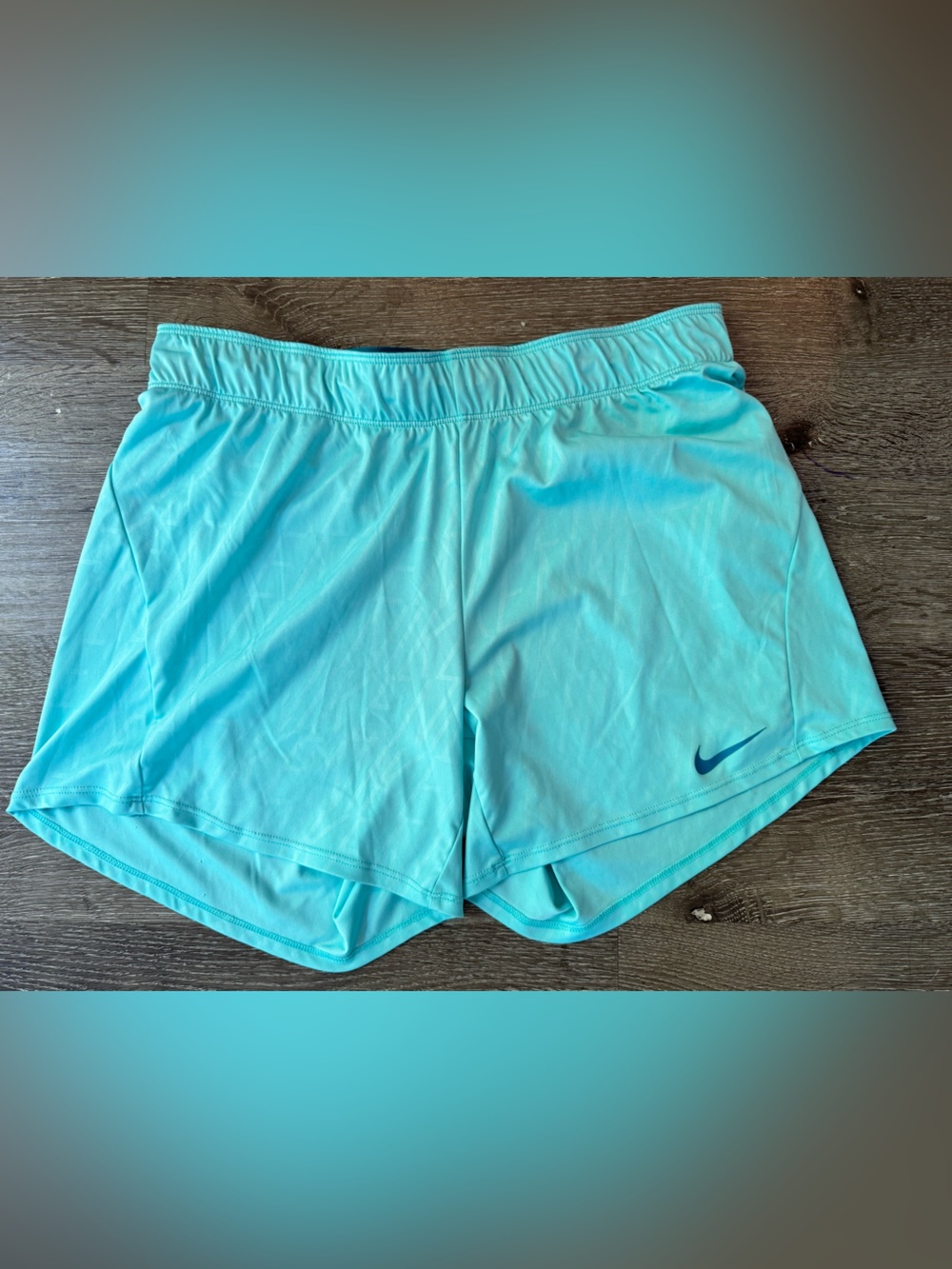 Nike Dri-FIT Running Shorts Aqua Blue Women’s Medium Athletic Workout 5”